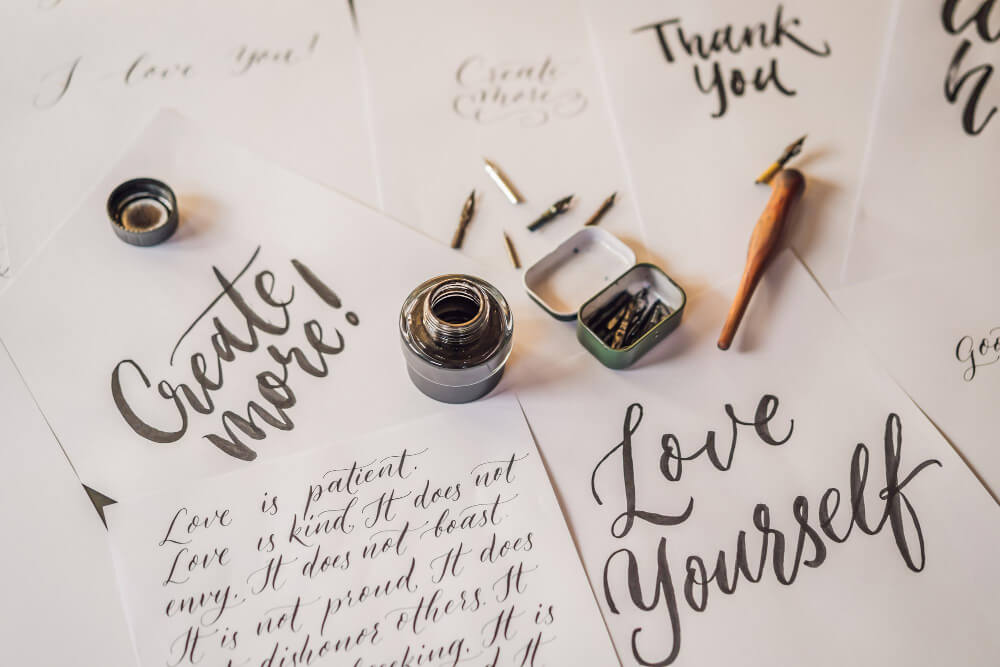 image of handwriting tattoo with ashes inside