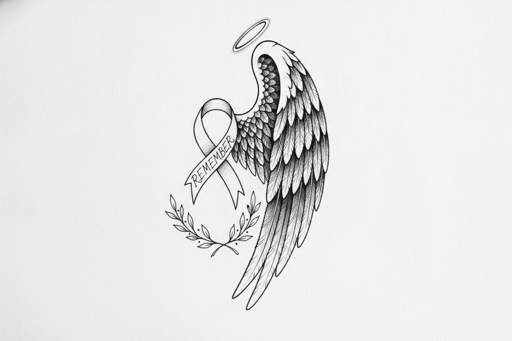 How Do You Add A Name Or Dates To An Angel Wing Memorial Tattoo?