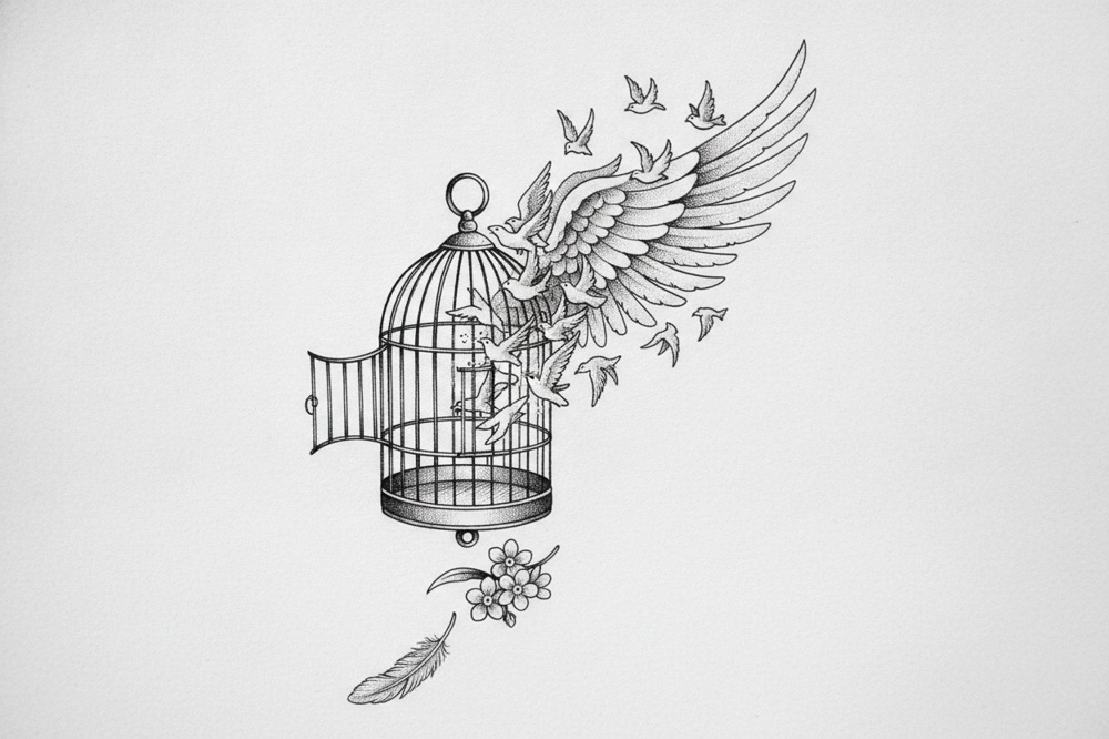 How Are Ashes Blended Into A Bird Tattoo?