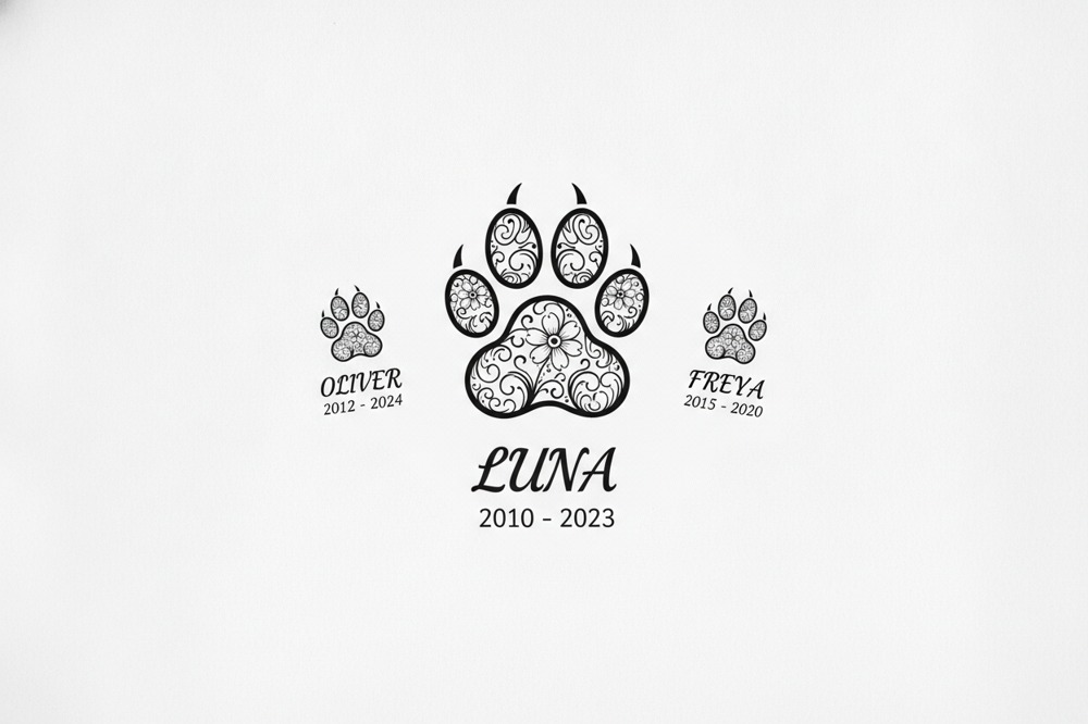 How Do You Lay Out A Cat's Name And Dates In One Tattoo?