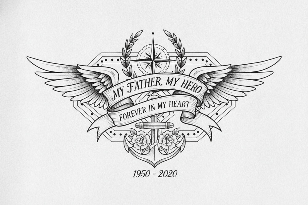How Do His Ashes Fit Into A Quote Tattoo?