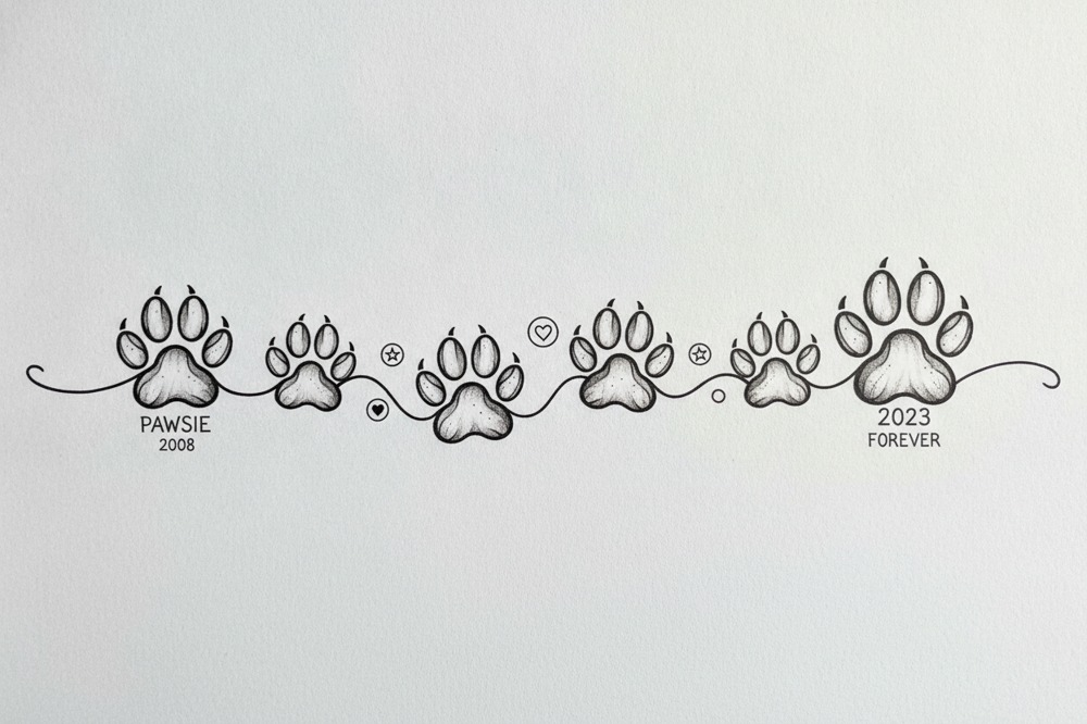 How Do You Lay Out The Name And Dates In A Dog Tattoo?