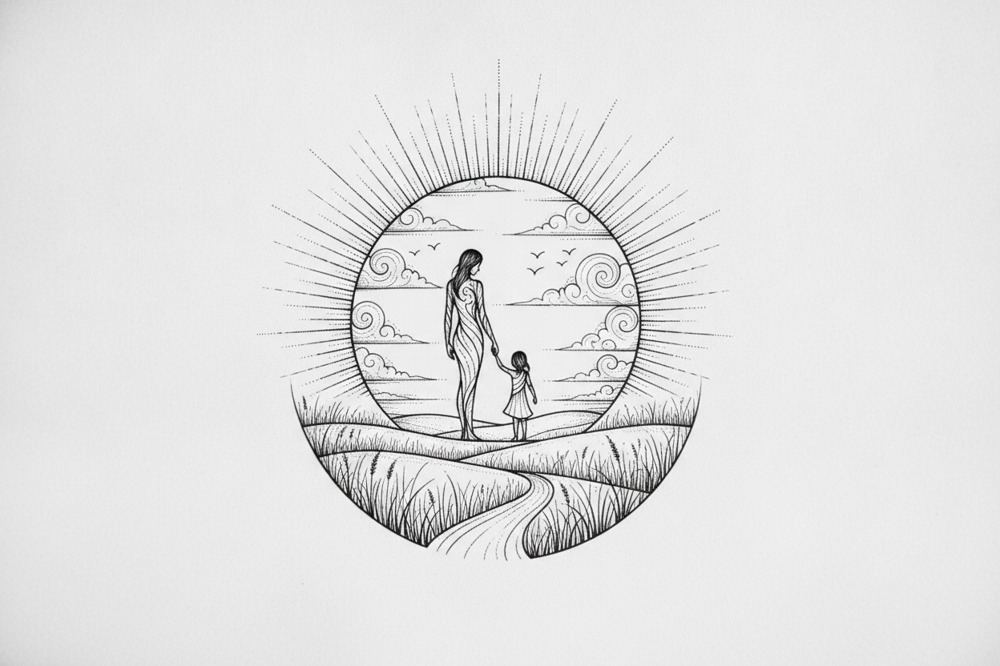 How Do You Show Both People In One Father And Child Tattoo?