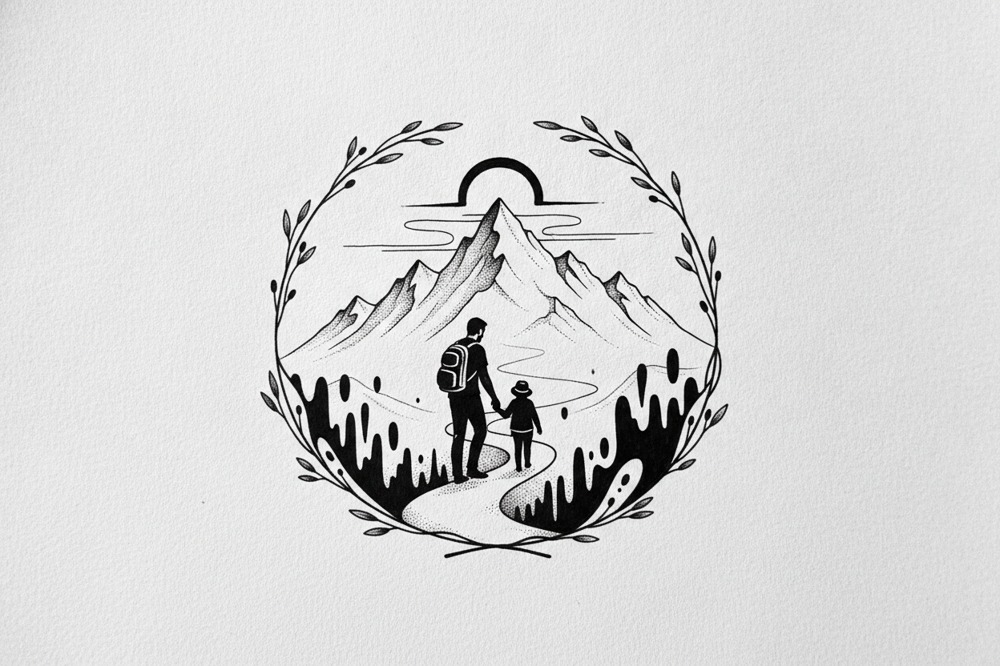 How Do You Show Both People In One Father And Child Tattoo?