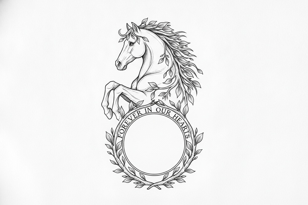 How Do You Combine The Name With A Horse Portrait Or Other Design?