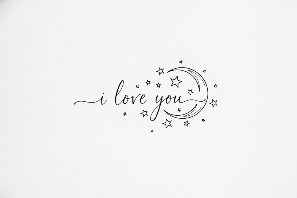 How Should Three Little Words Be Laid Out On The Skin?