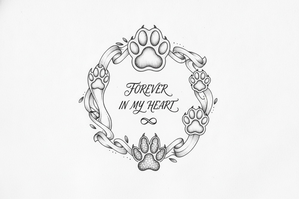 How Do You Arrange Multiple Paw Prints In One Tattoo?
