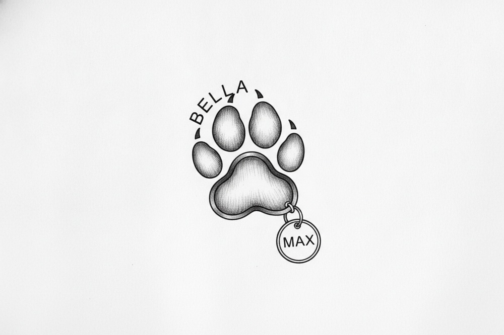 Where Does The Name Go On A Paw Print Tattoo?