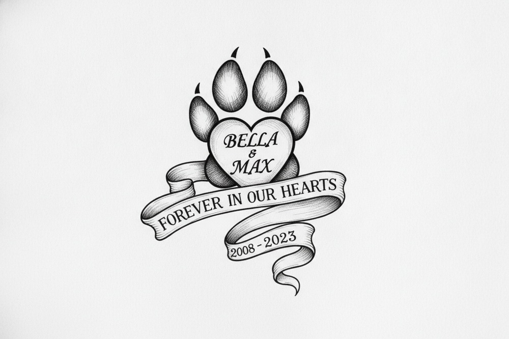 Where Does The Name Go On A Paw Print Tattoo?