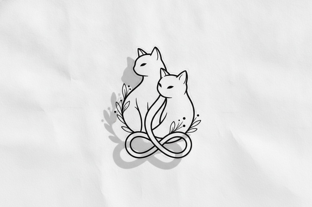 How Do You Keep Both Cats Distinct In One Memorial Tattoo?