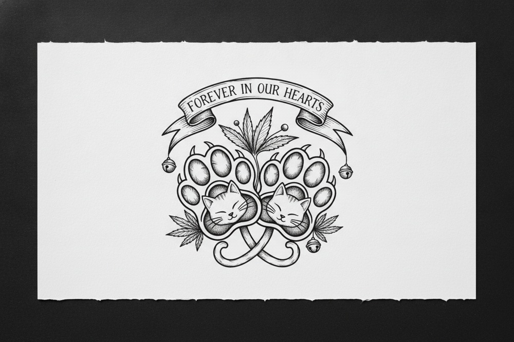 How Do You Keep Both Cats Distinct In One Memorial Tattoo?