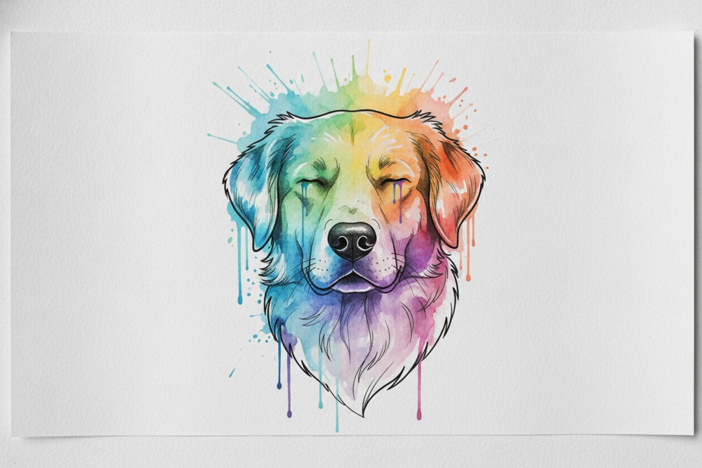 What Does A Watercolour Dog Memorial Tattoo Look Like?